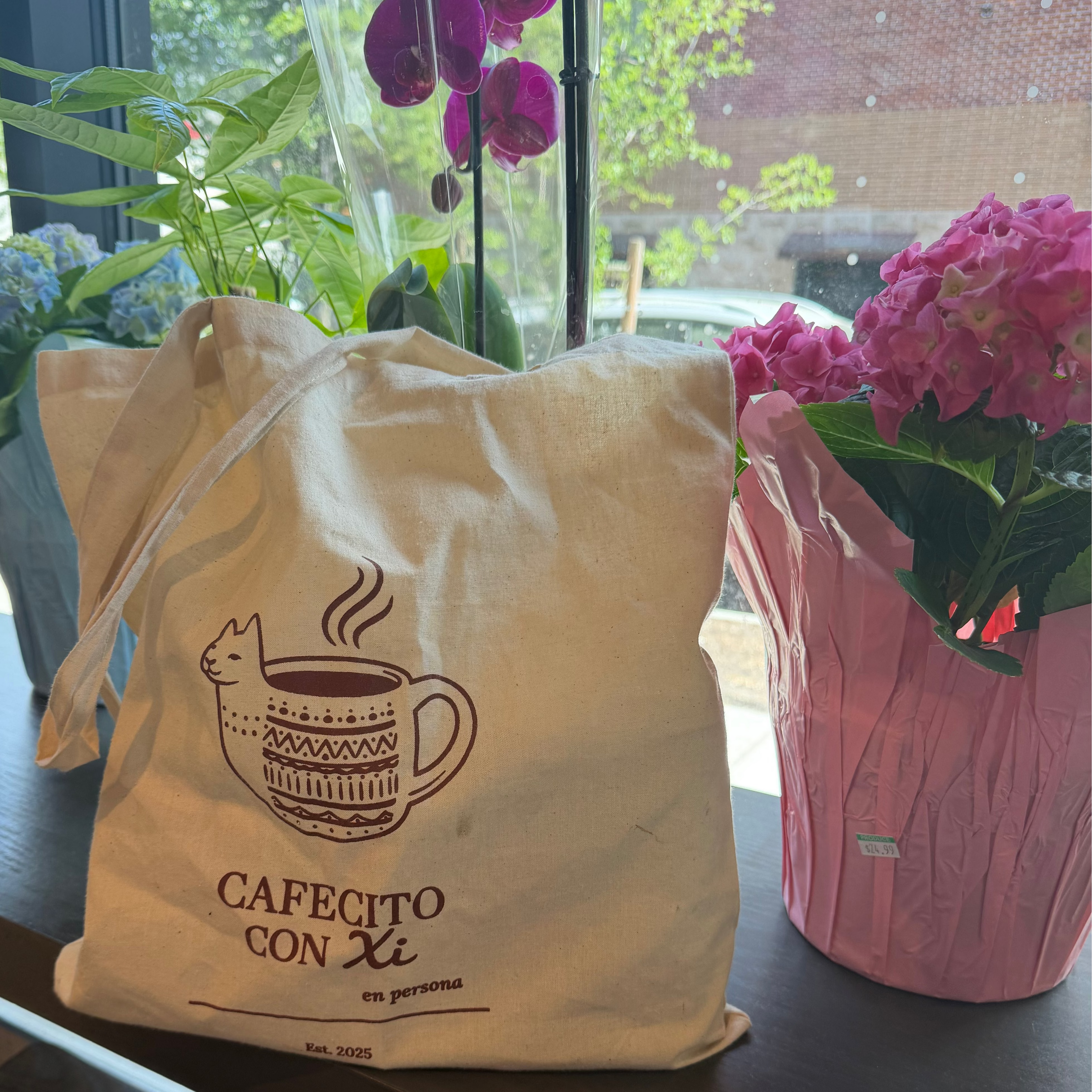 Cafecito con Xi Reusable Tote Bag
